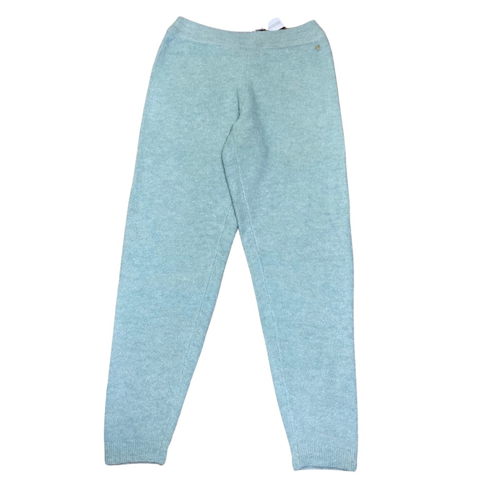 Guess Women’s Es Reeda Lurex Active Solid Green Casual Boucle Jogger Sweatpants